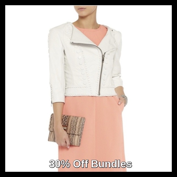 Catherine Malandrino Jackets & Blazers - Catherine Malandrino White Leather Jacket